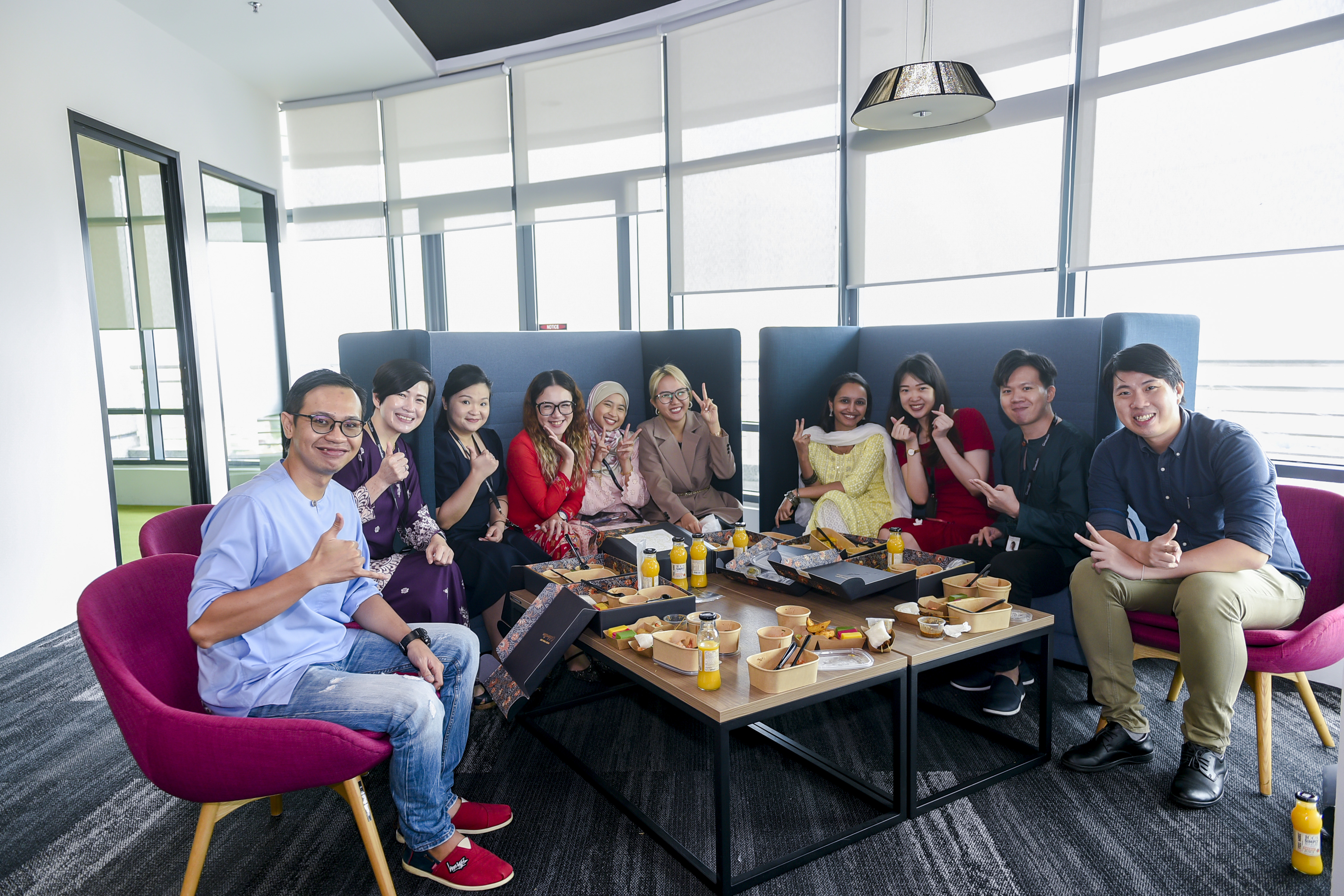 Corporate gathering with bento